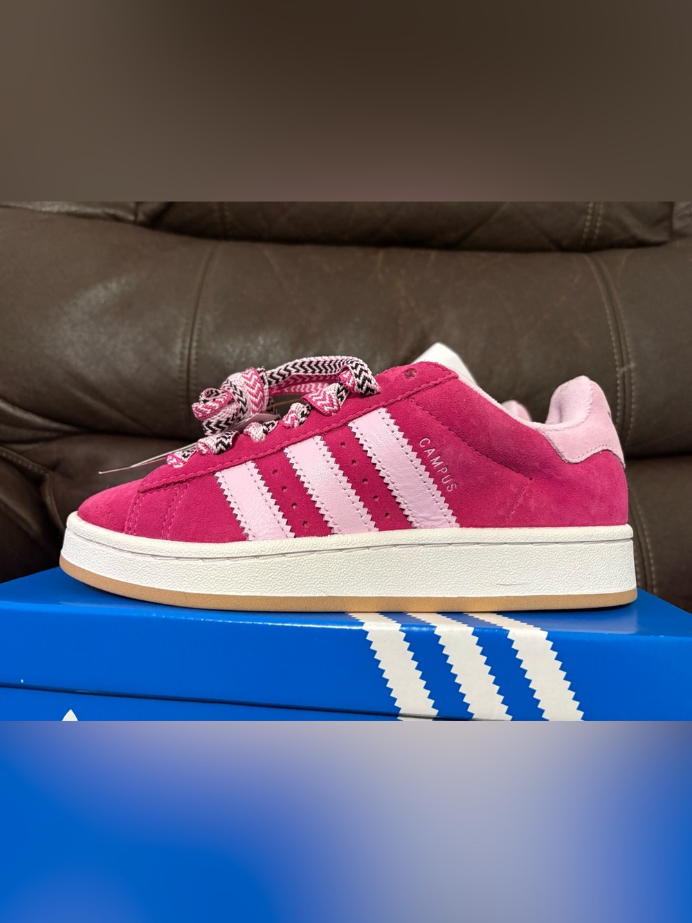 adidas women’s  Campus Suede Sneaker in Hot Pink and Light Pink brand new in box